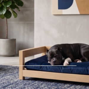 Cama Nativo - cama en madera natural para mascotas