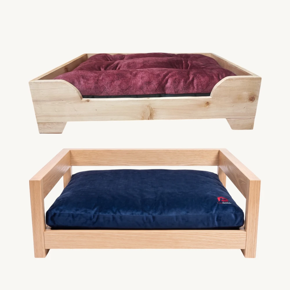 Camas para Mascotas en Madera para Perro o Gato — Modelo Nativo o Retro