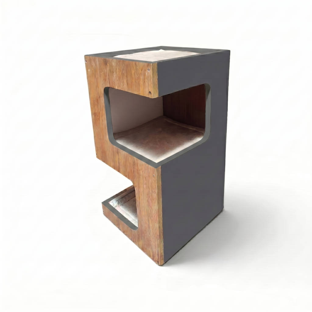 Torre Sinergia camas multigato en madera - Línea Noble ConSentido Mascotas