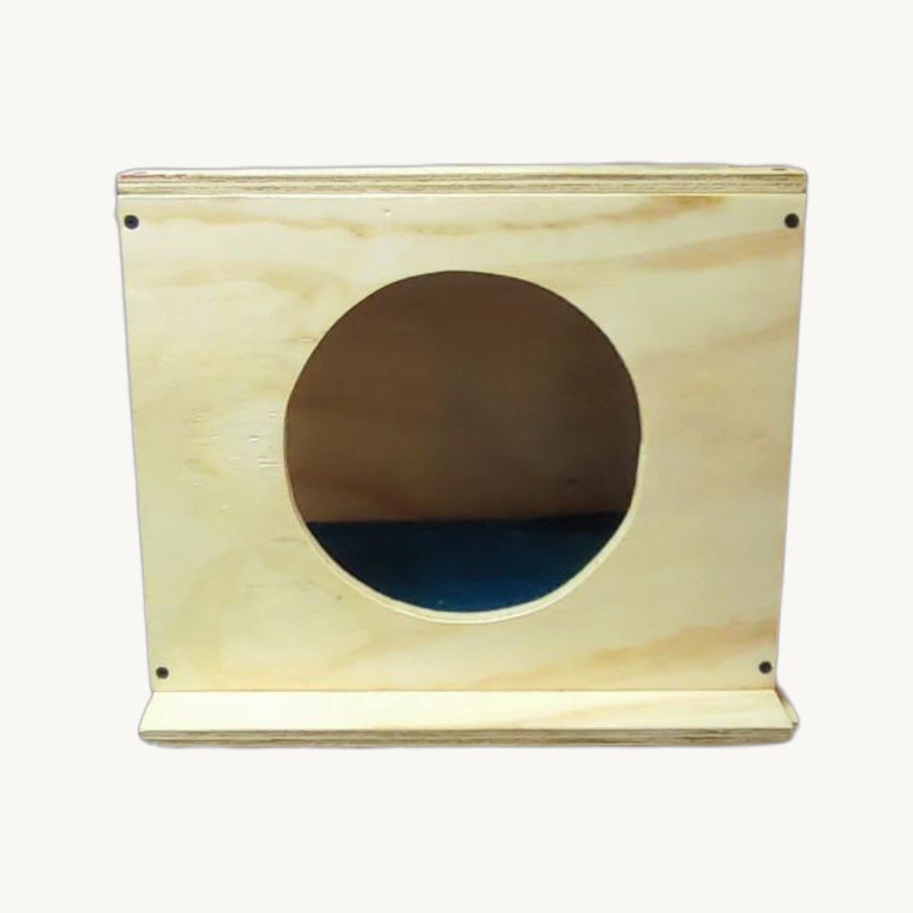 Casa de madera para gatos de pared o techo — vista de portada, Entorno ConSentido Mascotas